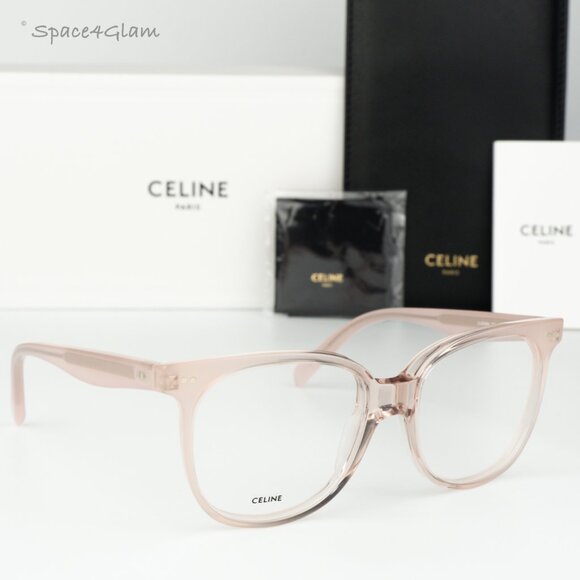 BRAND NEW Celine CL5010IN 072 THIN 2 DOTS Rose Pink Demo Geometric Eyeglasses - Picture 1 of 9
